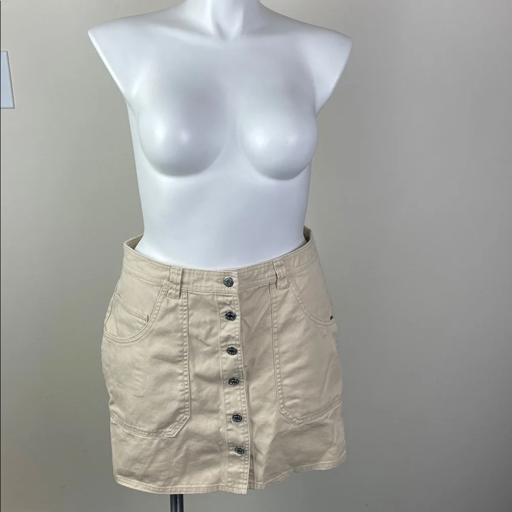 Old Navy Utility Mini Button Front Skirt Oak Branch